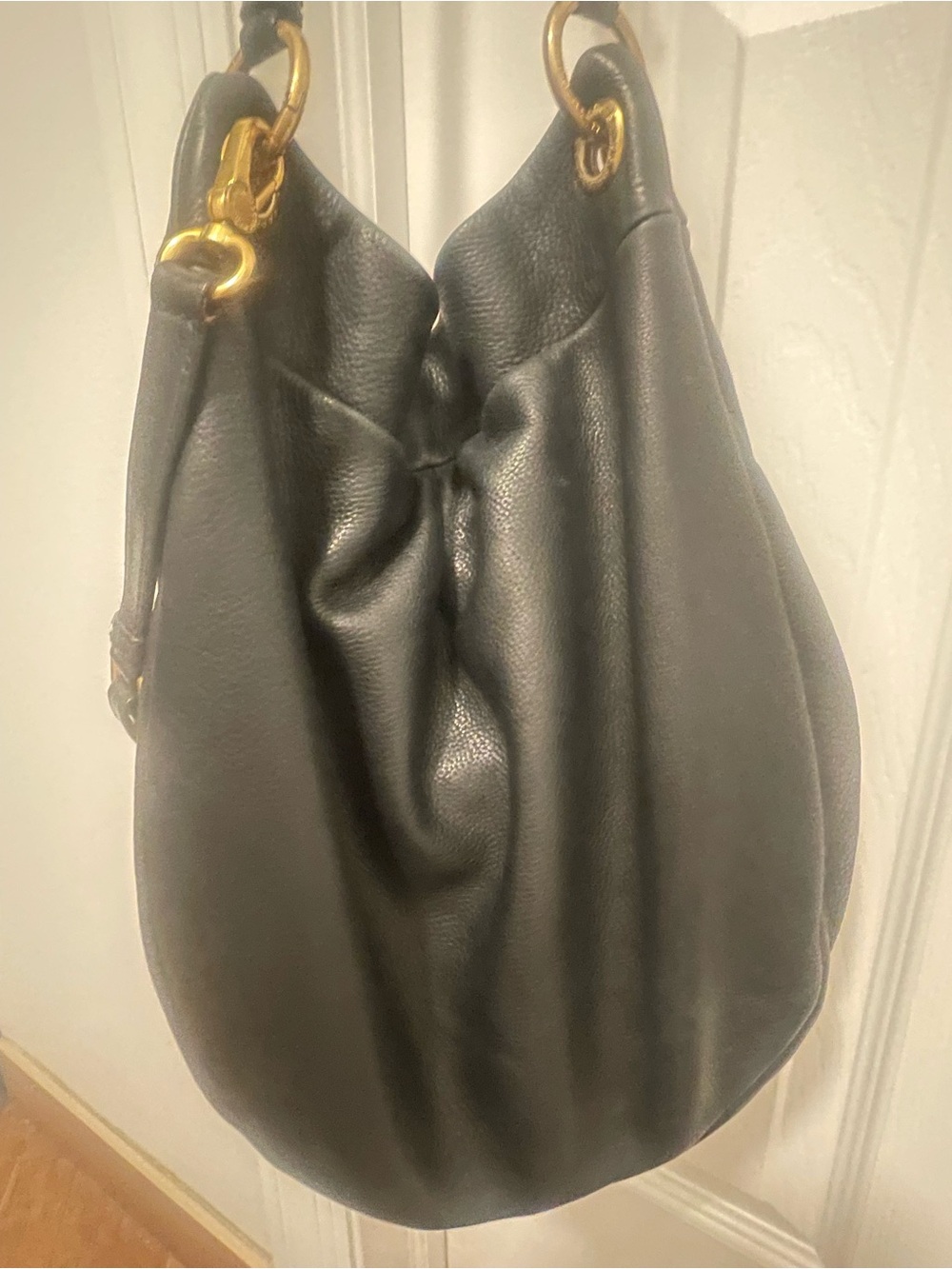 Marc by Marc Jacobs Black Pebbled Leather Hobo with Gold Hardware - Picture 7 of 16